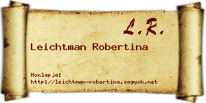 Leichtman Robertina névjegykártya